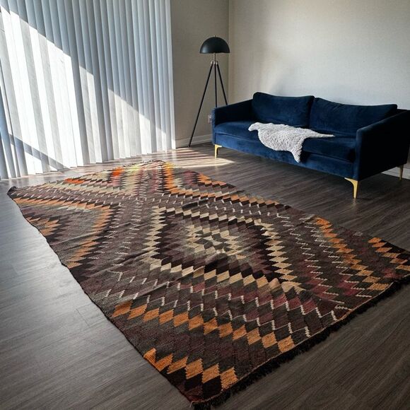 Multicolor Kilim Turkish Wool Area Rug 10 x 6 - Picture 1 of 13